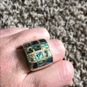 Silver  Ring with abalone Inlay